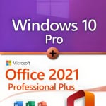 Microsoft Windows 10 Professional + Microsoft Office 2021 Professional Plus Premium Lizenz für 3 PC