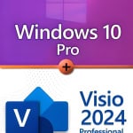 Microsoft Windows 10 Professional + Microsoft Visio 2024 Professional Lizenz für 3 PC
