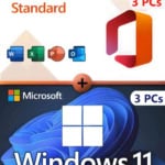Microsoft Office 2024 Standard + Microsoft Windows 11 Professional Lizenz für 3 PC
