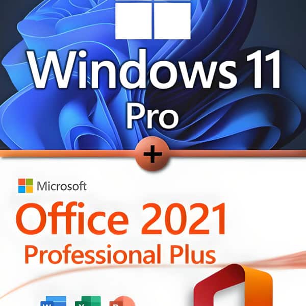 Microsoft Windows 11 Professional + Microsoft Office 2021 Professional Plus LICENSE FOR 3 DEVICES