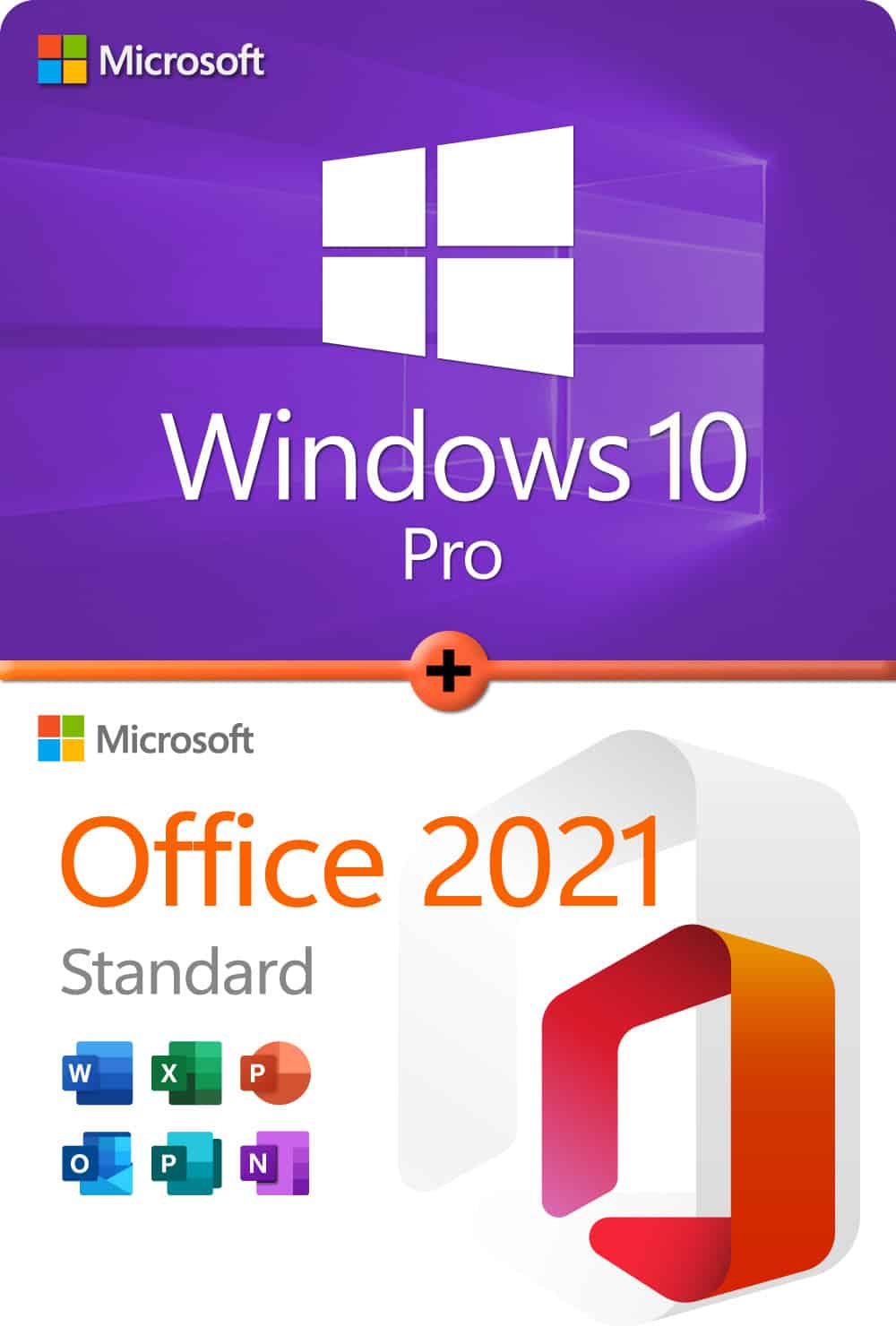 Microsoft Windows 10 Professional + Microsoft Office 2021 Standard Licencia para 3 PC