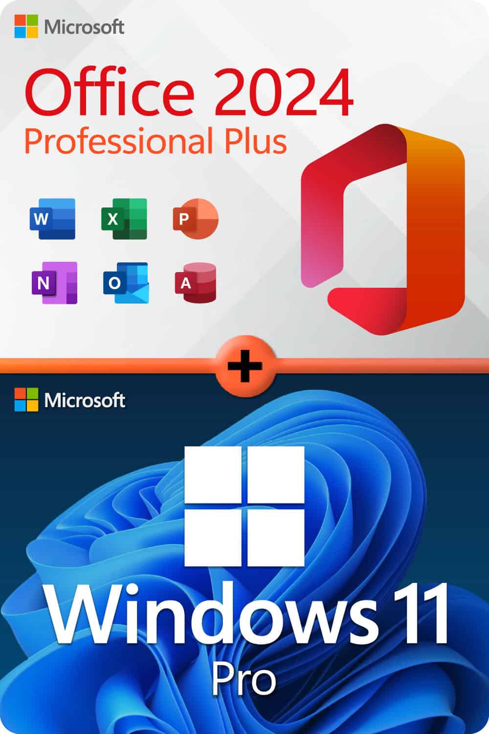 Microsoft Office 2024 Professional Plus + Microsoft Windows 11 Professional Licencia para 3 PC