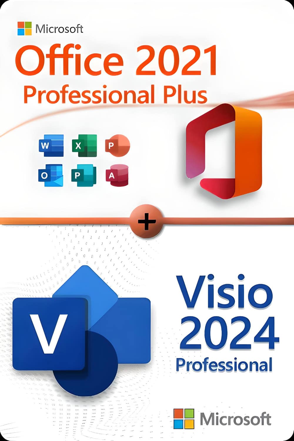 Microsoft Office 2021 Professional Plus + Microsoft Visio 2024 Professional Licencia para 3 PC