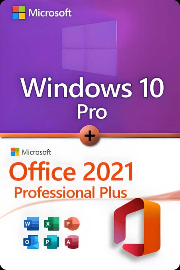 Microsoft Windows 10 Professional + Microsoft Office 2021 Professional Plus Premium license for 3 devices
