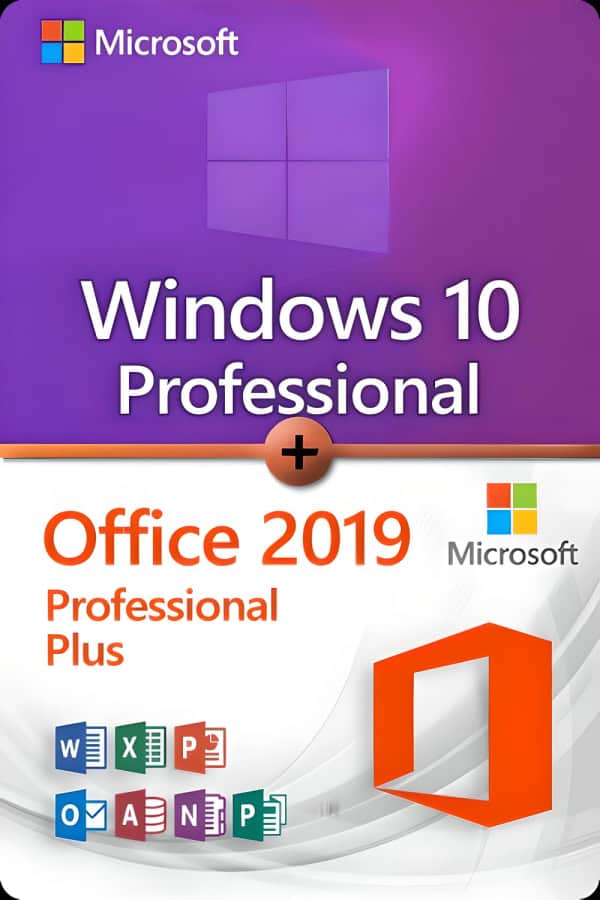 Microsoft Windows 10 Professional + Microsoft Office 2019 Professional Plus Premium license for 3 devices