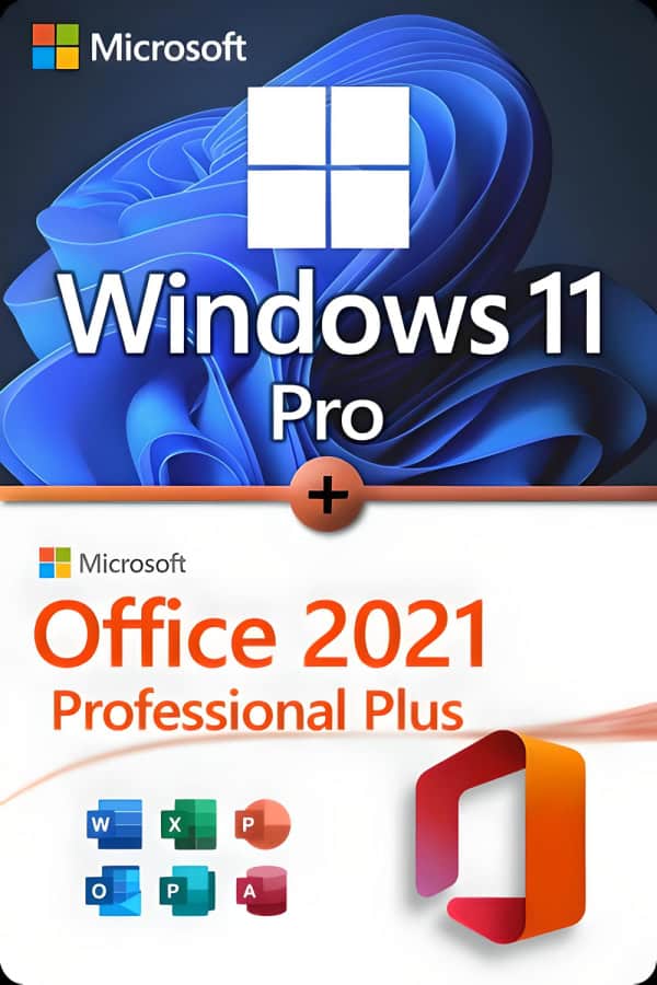 Microsoft Windows 11 Professional + Microsoft Office 2021 Professional Plus Premium license for 3 devices