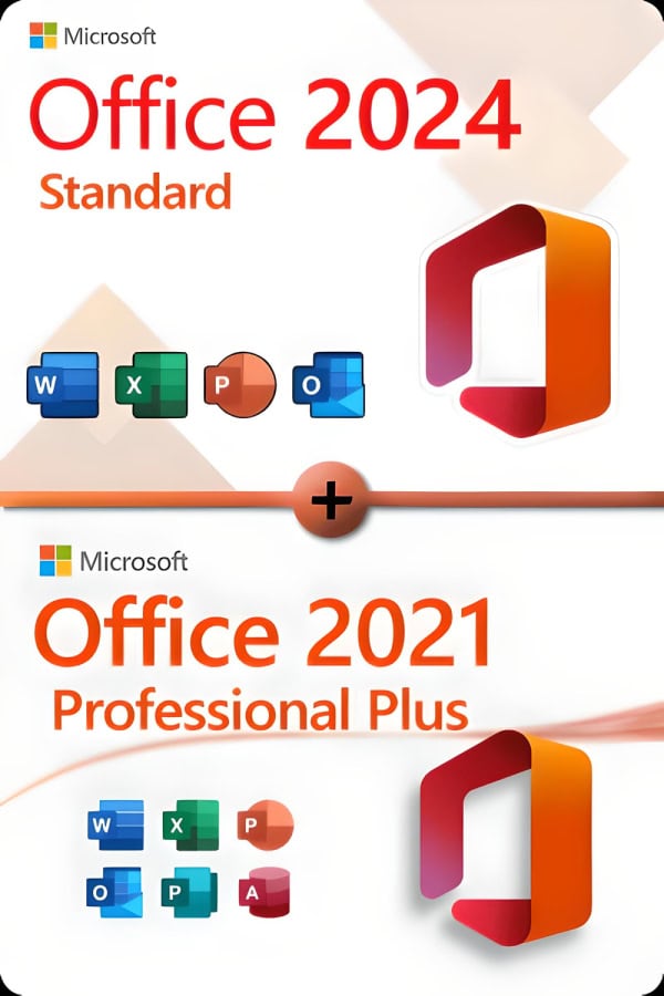 Microsoft Office 2024 Standard + Microsoft Office 2021 Professional Plus license for 3 devices
