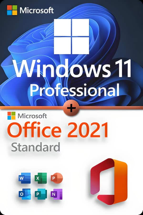 Microsoft Windows 11 Professional + Microsoft Office 2021 Standard license for 3 devices
