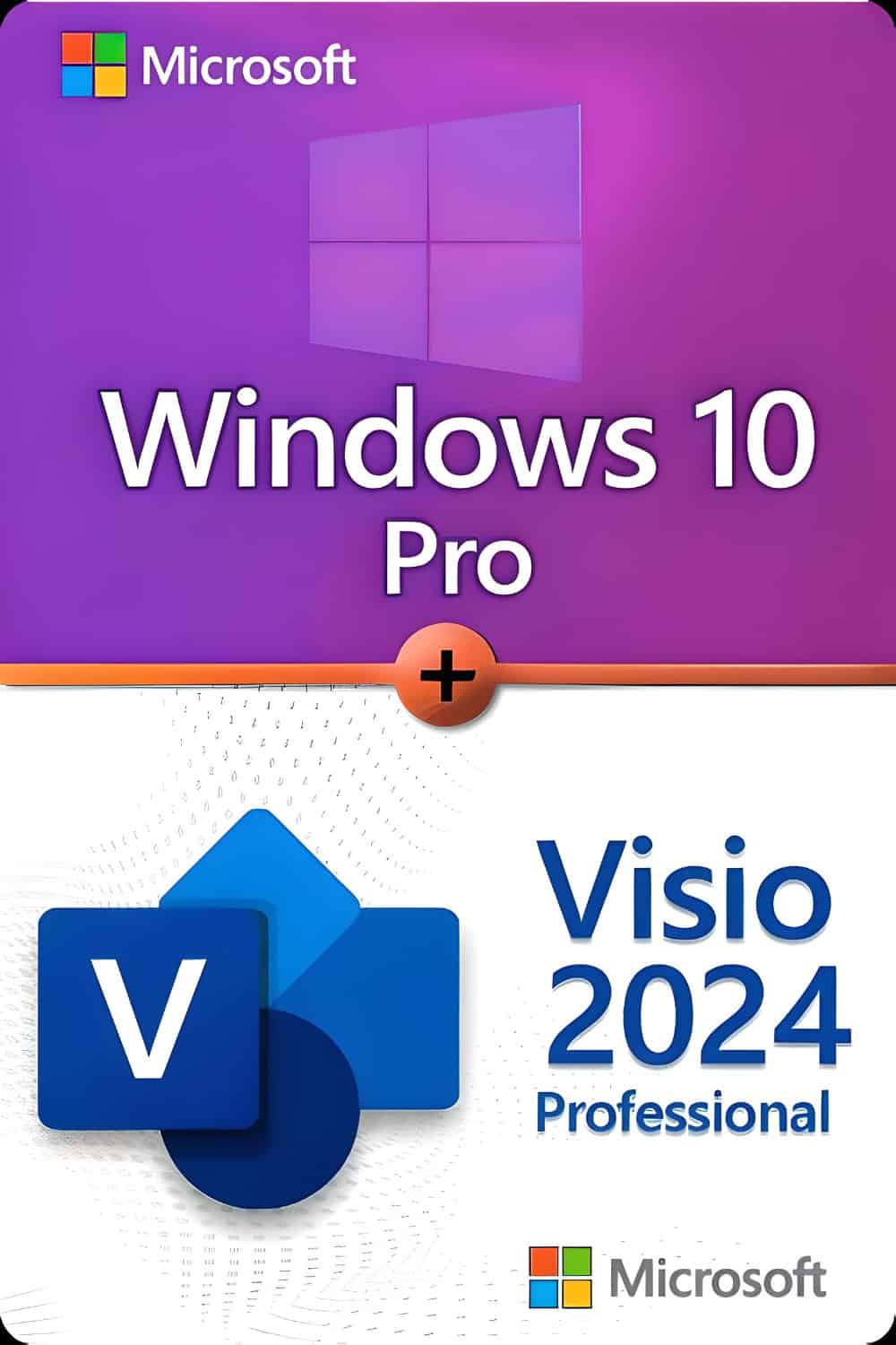 Microsoft Windows 10 Professional + Microsoft Visio 2024 Professional licence pour 3 appareils