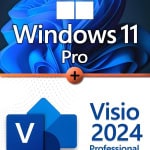 Microsoft Windows 11 Professional + Microsoft Visio 2024 Professional Licence pour 3 appareils
