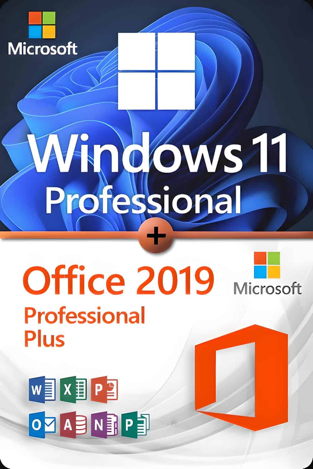 Microsoft Windows 11 Professional + Microsoft Office 2019 Professional Plus Lizenz für 3 PC