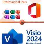 Microsoft Office 2024 Professional Plus + Microsoft Visio 2024 Professional Lizenz für 3 PC
