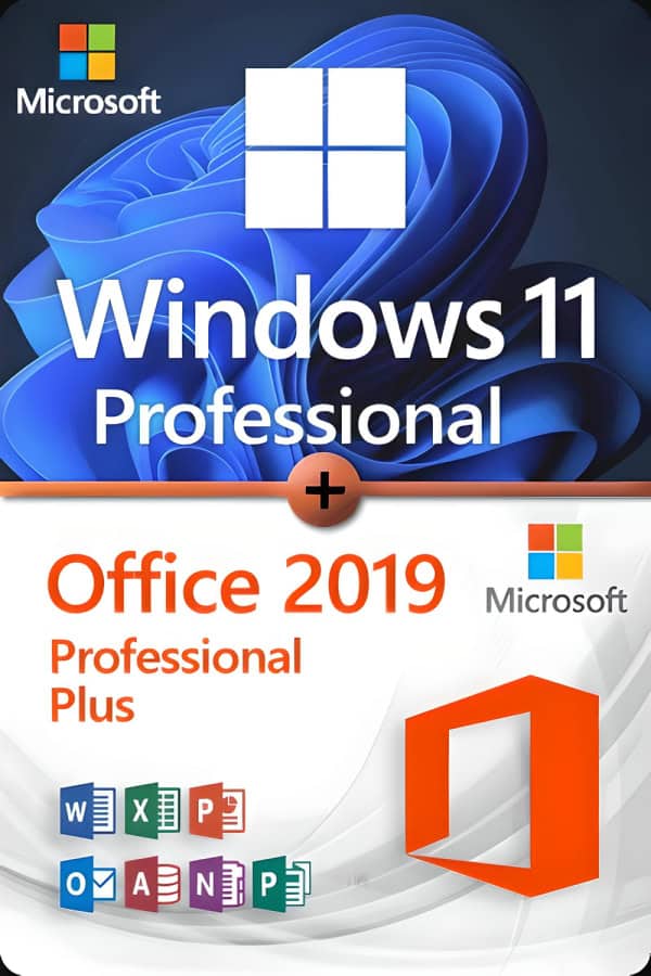 Microsoft Windows 11 Professional + Microsoft Office 2019 Professional Plus license for 3 PCs