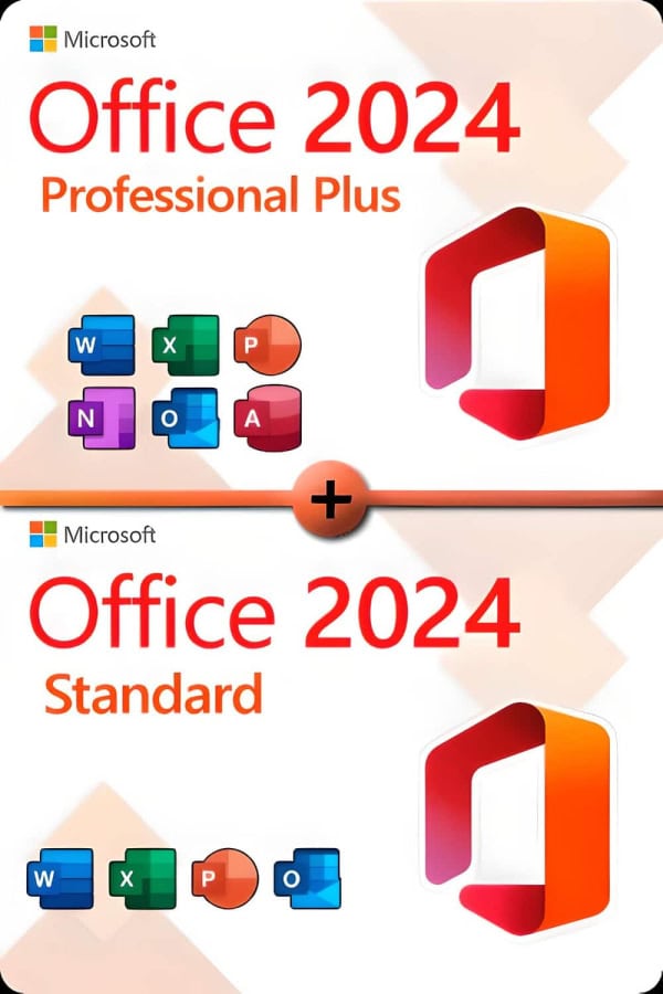 Microsoft Office 2024 Standard + Microsoft Office 2024 Professional Plus license for 3 devices