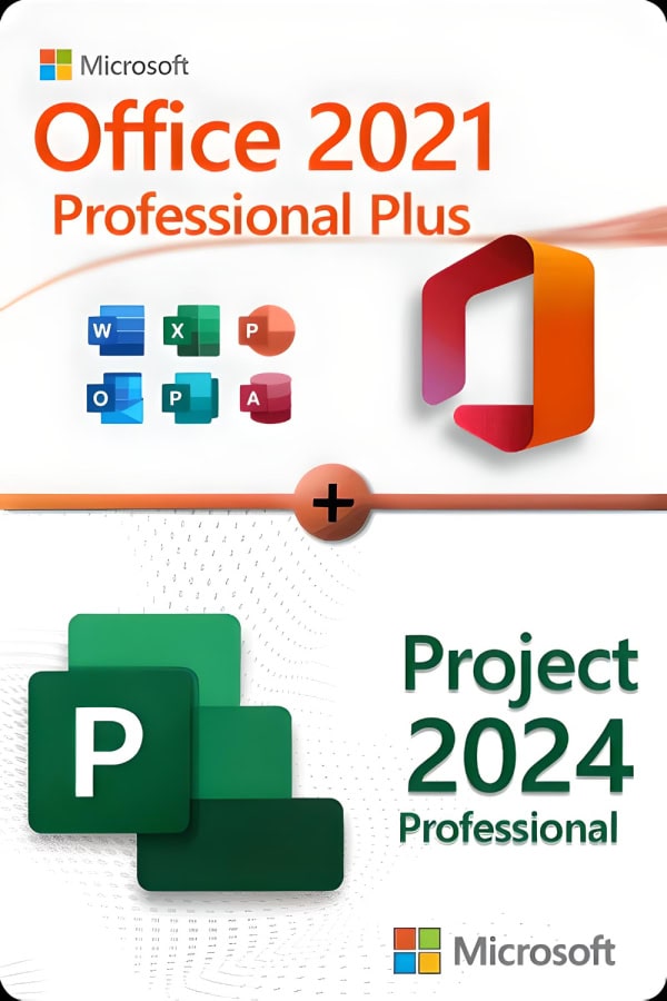 Microsoft Office 2021 Professional Plus + Microsoft Project 2024 Professional license for 3 devices